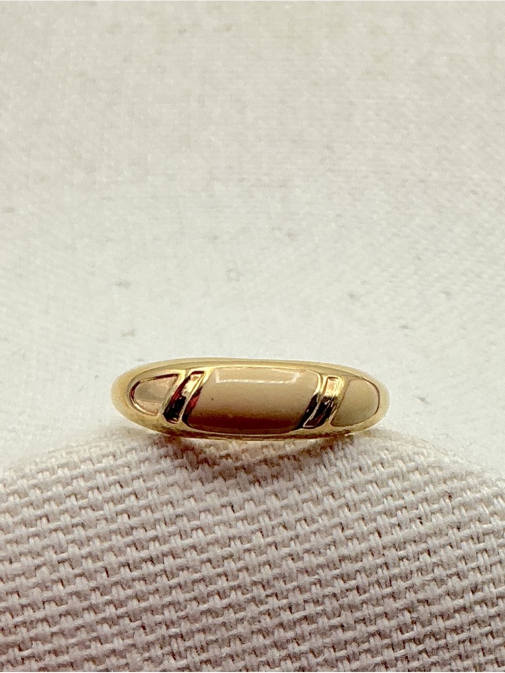 Gold Tone Beige Vintage Avon Ring - Women Jewelry